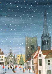 Chichester Cathedral, en snöscen